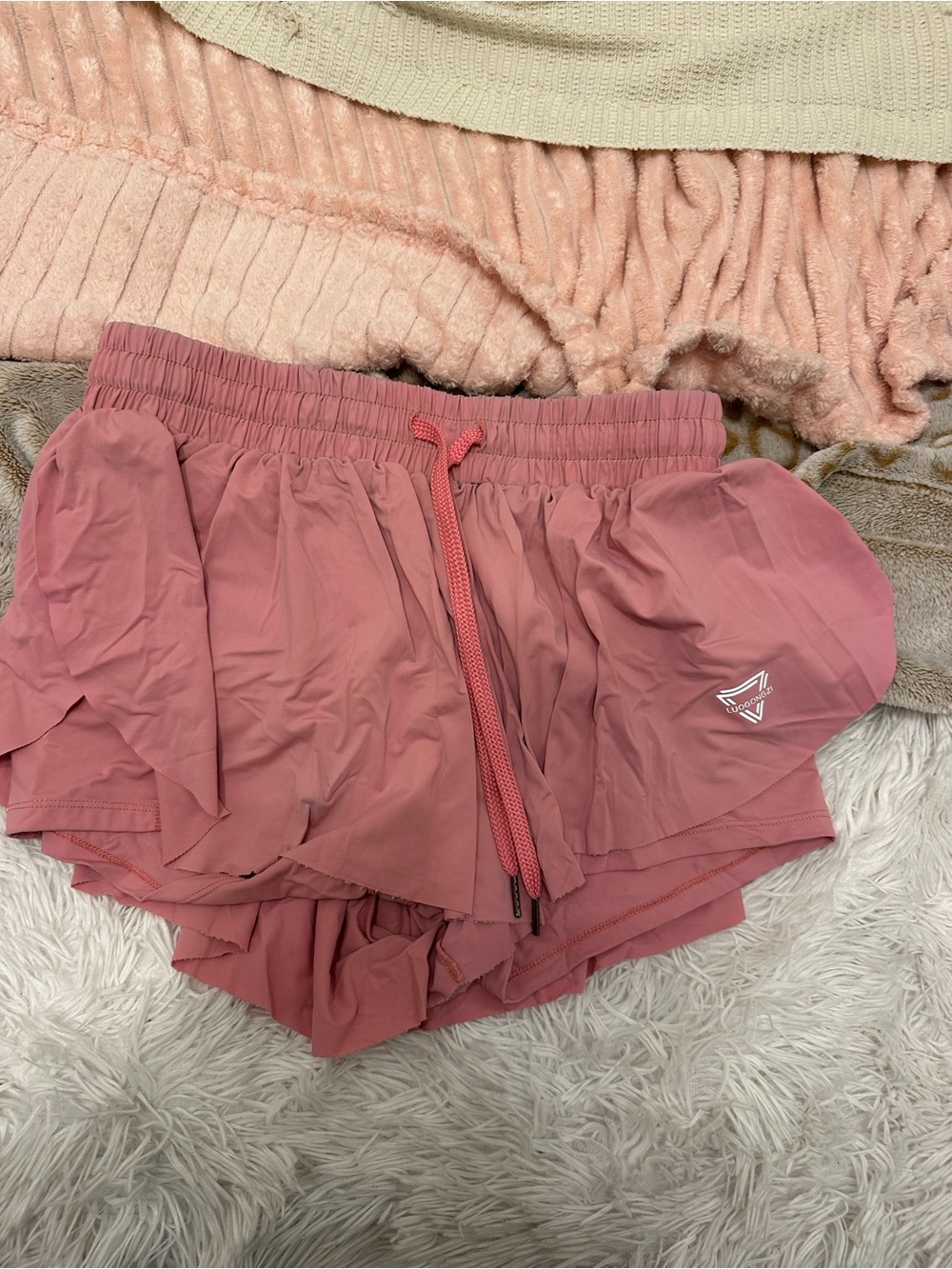 Women's Dusty Rose Athletic Shorts with Drawstring